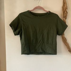 Aerie Offline sports bra/top in olive green
